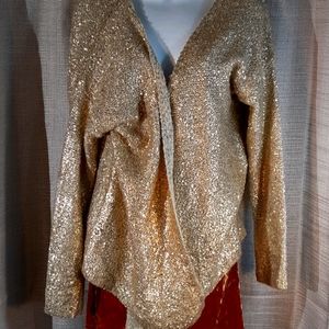 Alberto Makali Metallic Gold Cardigan